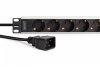 Digitus Listwa zasilająca PDU Rack 19, 9 gniazd Schuko CEE 7/3 (45°), kabel 2m wtyk IEC C20, 16A, aluminiowa